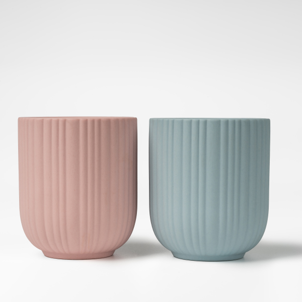 Gestreepte matte keramische kandelaars: Scandinavische eenvoudige esthetische lichtcontainer