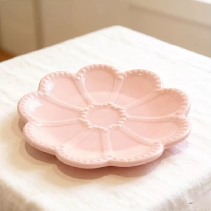 Decoratief roze bloem keramiek sieradenbakje