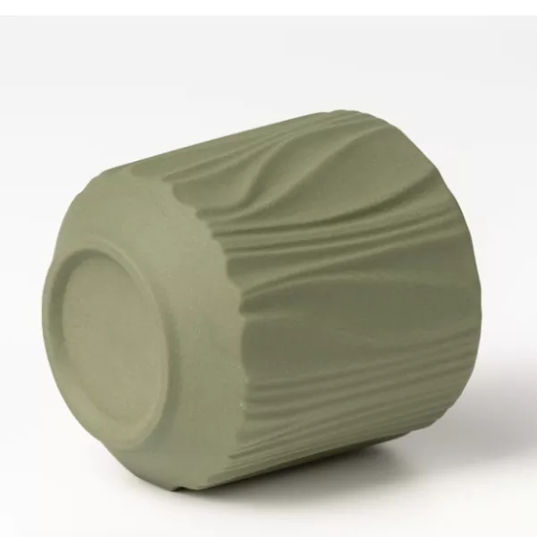 Vierkleurige matte verticale patroon keramische kandelaars