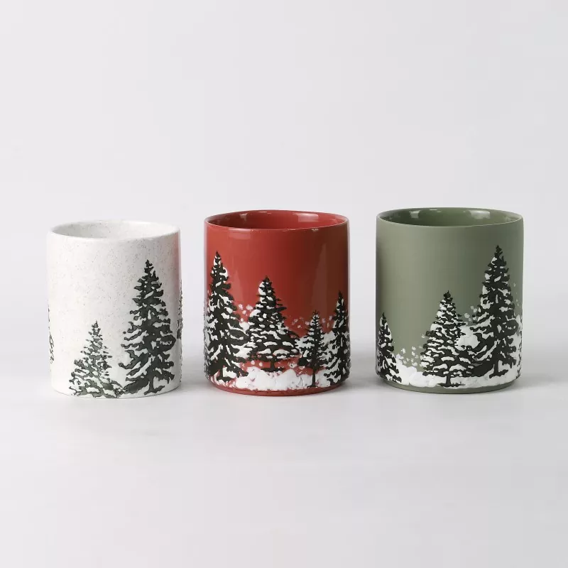 Handgeschilderde kaarsenhouder kerstdennen Handgeschilderde kaarsenhouder kerstdennen