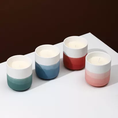 Ombre keramische kaarsenhouder
