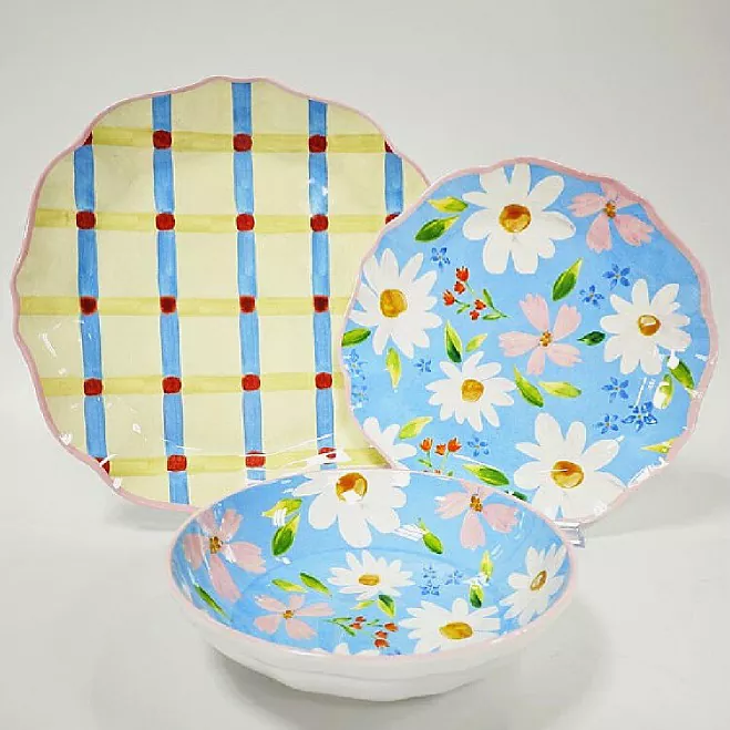 Geschilderde Daisy Garden Plates Set